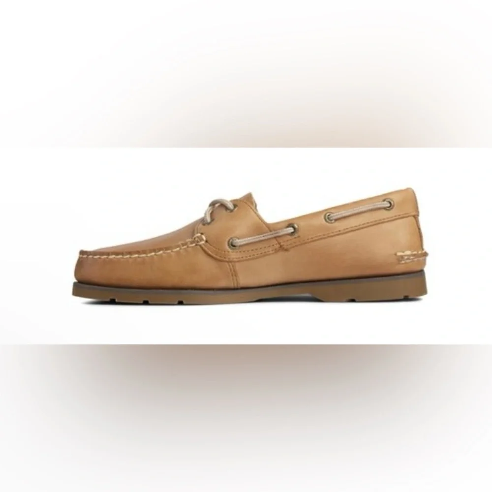 NWOT Men’s Sperry “Leeward Top Sider”Tan Leather Boat Shoes Size 9.5